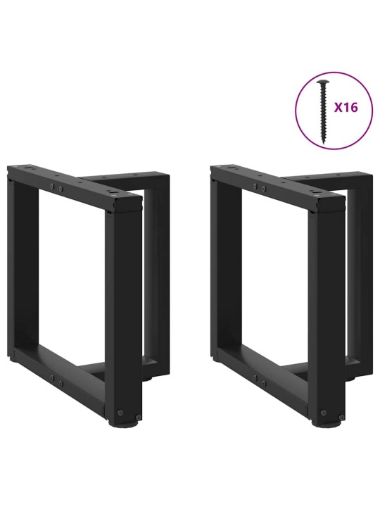 Nohy konferenčního stolku ve tvaru t, 2 ks, černé, 50 x 25 x (42-43) cm, ocel