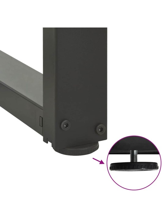 Nohy konferenčního stolku ve tvaru t, 2 ks, antracitové, 50 x 25 x (42-43) cm, ocel