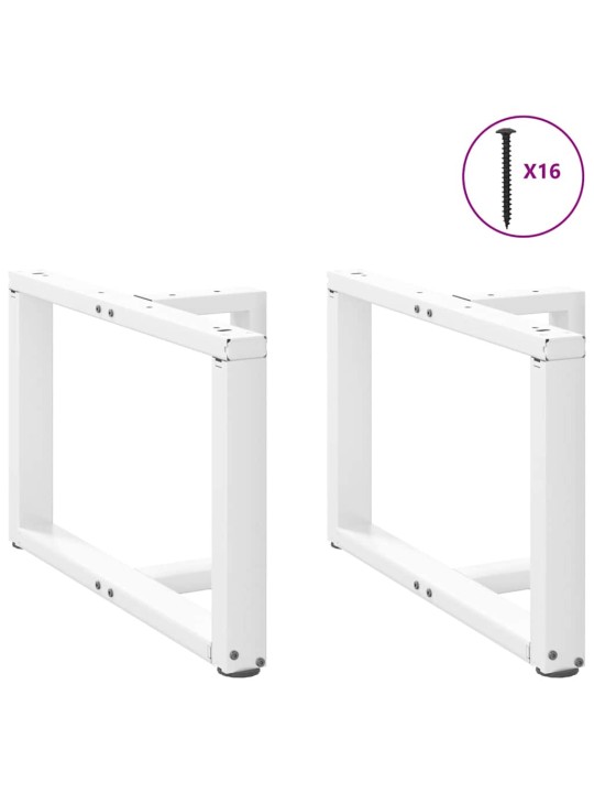 Nohy konferenčního stolku ve tvaru t, 2 ks, bílé, 60 x 25 x (42-43) cm, ocel