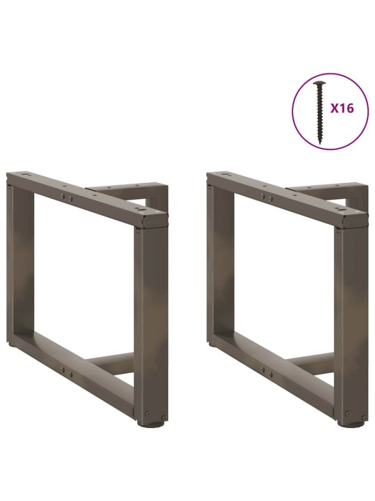 Nohy konferenčního stolku ve tvaru t, 2 ks, černé, 60 x 25 x (42-43) cm, ocel