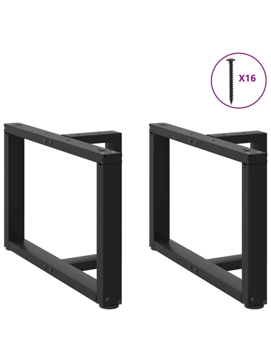 Nohy konferenčního stolku ve tvaru T, 2 ks, černé, 70 x 25 x (42-43) cm, ocel