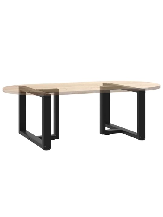 Nohy konferenčního stolku ve tvaru T, 2 ks, černé, 70 x 25 x (42-43) cm, ocel