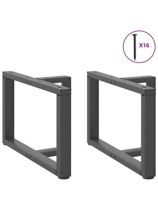 Nohy konferenčního stolku ve tvaru t, 2 ks, antracitové, 70 x 25 x (42-43) cm, ocel