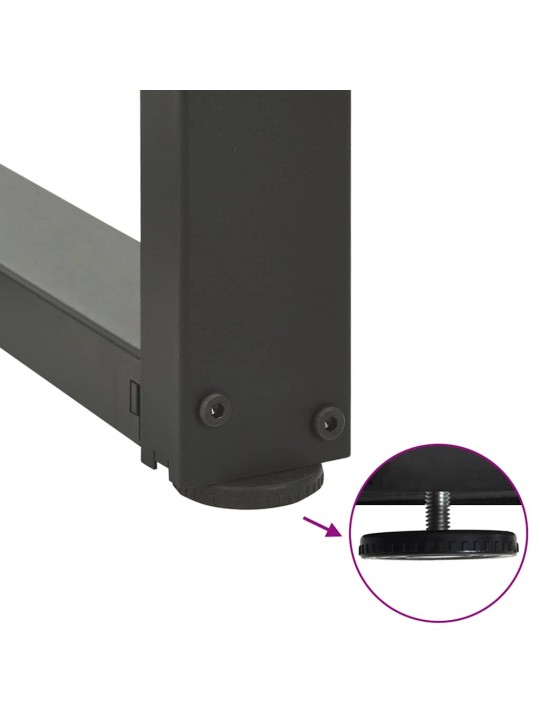 Nohy konferenčního stolku ve tvaru t, 2 ks, antracitové, 70 x 25 x (42-43) cm, ocel