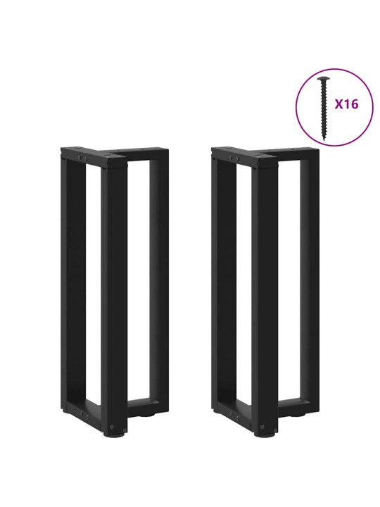 Nohy konzolového stolku ve tvaru t, 2 ks, černé, 38 x 25 x (72-73) cm, ocel