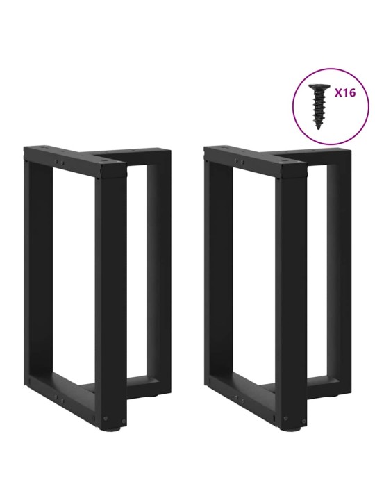 Nohy k jídelnímu stolu ve tvaru T, 2 ks, černé, 50 x 35 x (72-73) cm, ocel