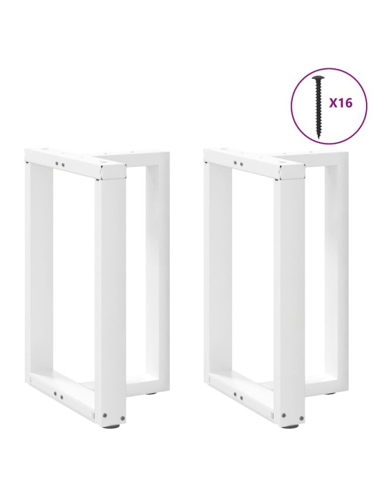 Nohy k jídelnímu stolu ve tvaru t, 2 ks, bílé, 50 x 35 x (72-73) cm, ocel