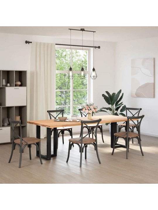 Nohy k jídelnímu stolu ve tvaru T, 2 ks, černé, 60 x 35 x (72-73) cm, ocel