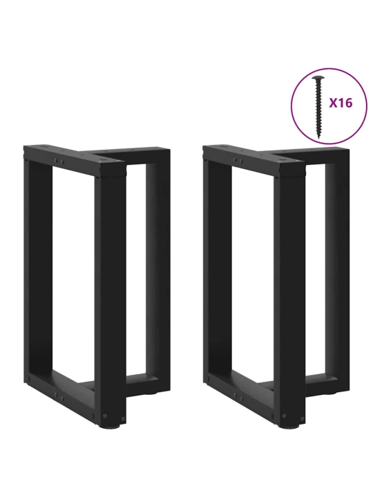 Nohy k jídelnímu stolu ve tvaru T, 2 ks, černé, 60 x 35 x (72-73) cm, ocel