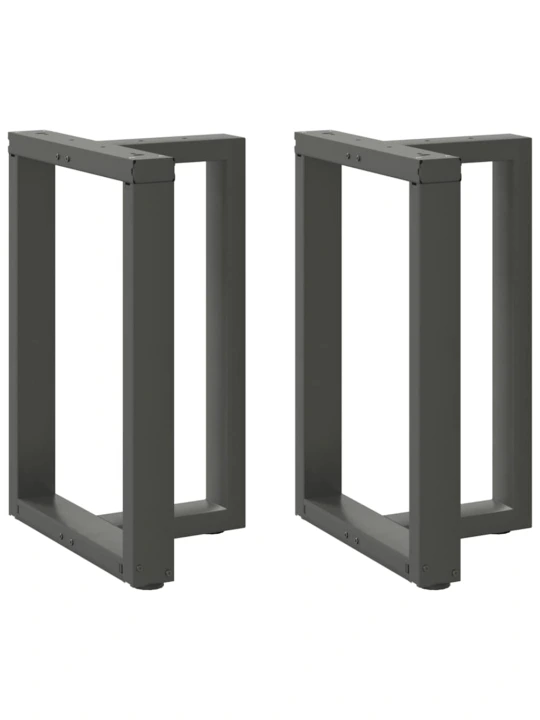 Nohy k jídelnímu stolu ve tvaru T, 2 ks, antracitové, 60 x 35 x (72-73) cm, ocel