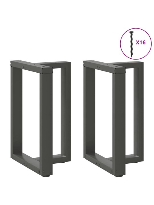 Nohy k jídelnímu stolu ve tvaru T, 2 ks, antracitové, 60 x 35 x (72-73) cm, ocel