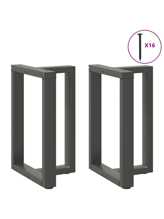 Nohy k jídelnímu stolu ve tvaru T, 2 ks, antracitové, 60 x 35 x (72-73) cm, ocel
