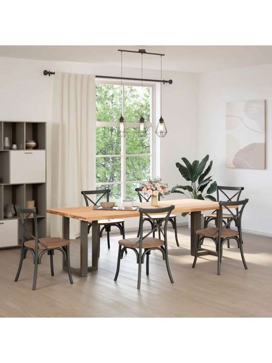 Nohy k jídelnímu stolu ve tvaru t, 2 ks, černé, 60 x 35 x (72-73) cm, ocel
