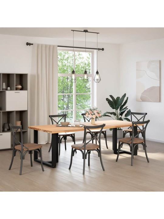 Nohy k jídelnímu stolu ve tvaru T, 2 ks, černé, 70 x 35 x (72-73) cm, ocel