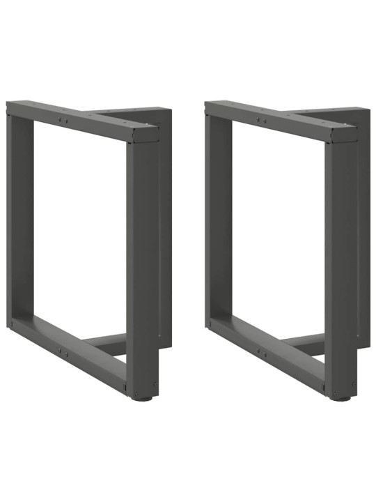 Nohy k jídelnímu stolu ve tvaru T, 2 ks, antracitové, 70 x 35 x (72-73) cm, ocel
