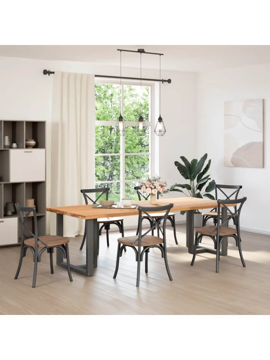 Nohy k jídelnímu stolu ve tvaru T, 2 ks, antracitové, 70 x 35 x (72-73) cm, ocel