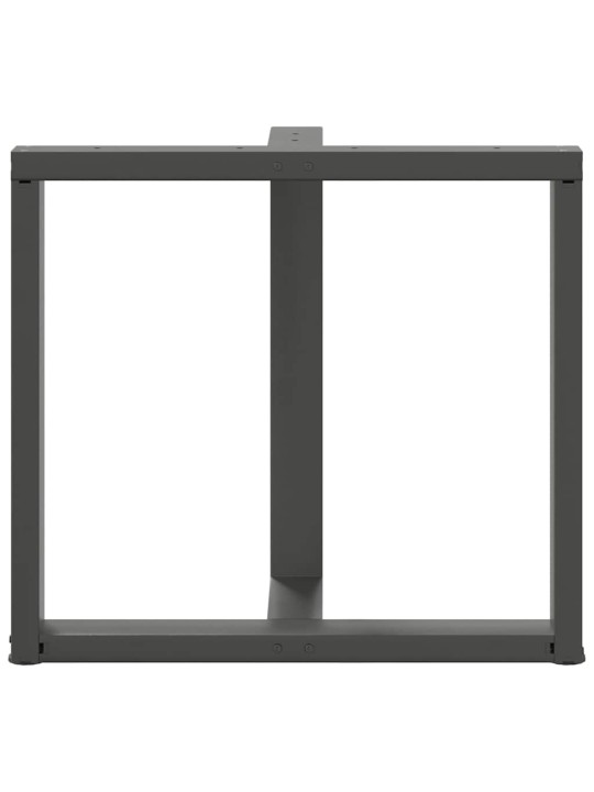 Nohy k jídelnímu stolu ve tvaru T, 2 ks, antracitové, 70 x 35 x (72-73) cm, ocel