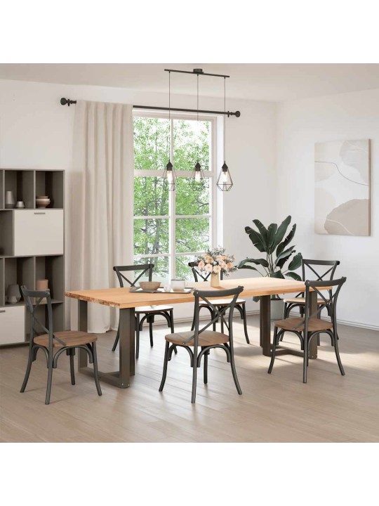 Nohy k jídelnímu stolu ve tvaru t, 2 ks, černé, 70 x 35 x (72-73) cm, ocel