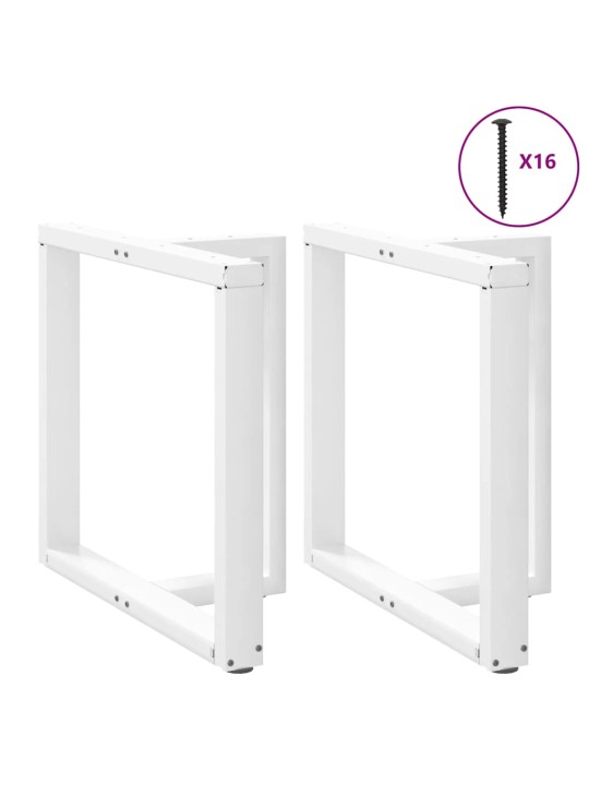 Nohy k jídelnímu stolu ve tvaru t, 2 ks, bílé, 80 x 35 x (72-73) cm, ocel