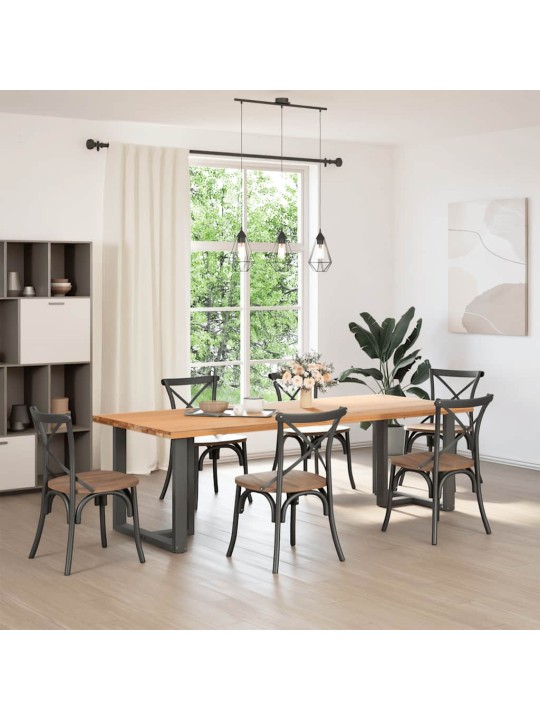 Nohy k jídelnímu stolu ve tvaru T, 2 ks, antracitové, 80 x 35 x (72-73) cm, ocel