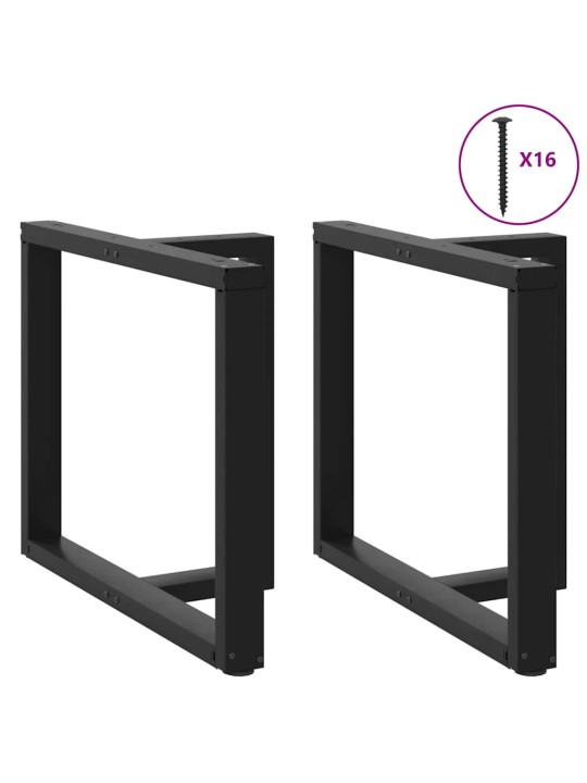 Nohy k jídelnímu stolu ve tvaru T, 2 ks, černé, 90 x 35 x (72-73) cm, ocel