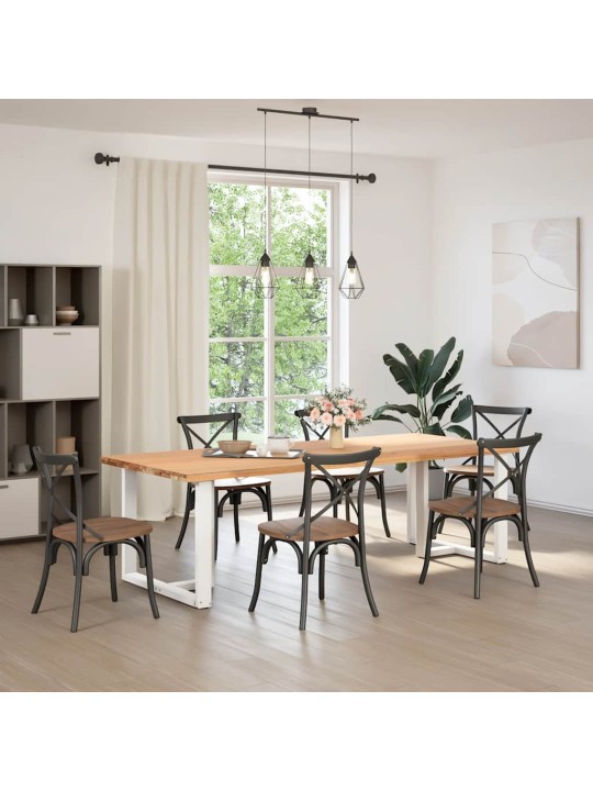 Nohy k jídelnímu stolu ve tvaru t, 2 ks, bílé, 90 x 35 x (72-73) cm, ocel