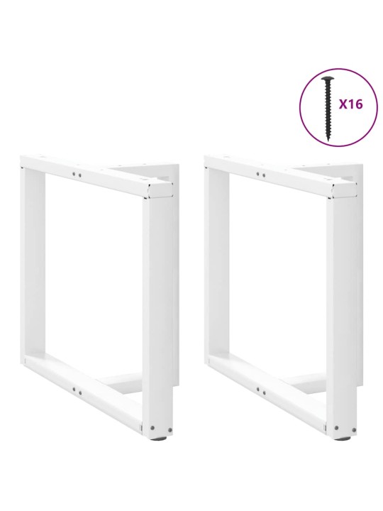 Nohy k jídelnímu stolu ve tvaru t, 2 ks, bílé, 90 x 35 x (72-73) cm, ocel