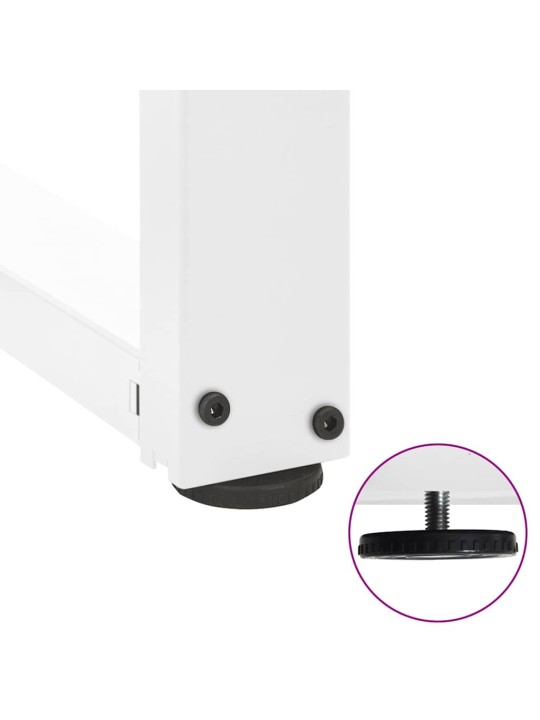 Nohy k jídelnímu stolu ve tvaru t, 2 ks, bílé, 90 x 35 x (72-73) cm, ocel