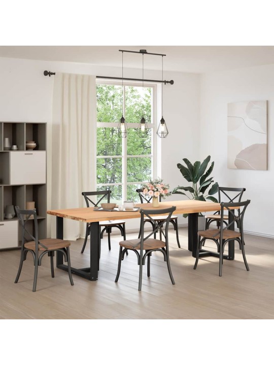 Nohy k jídelnímu stolu ve tvaru T, 2 ks, černé, 100 x 35 x (72-73) cm, ocel