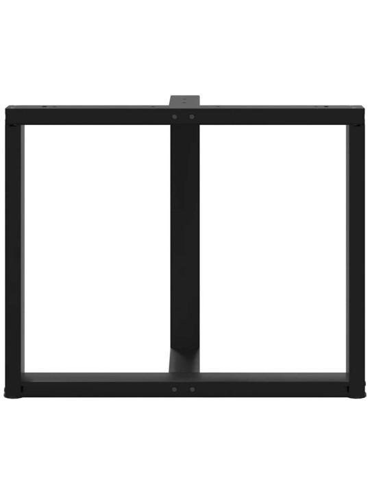 Nohy k jídelnímu stolu ve tvaru T, 2 ks, černé, 100 x 35 x (72-73) cm, ocel
