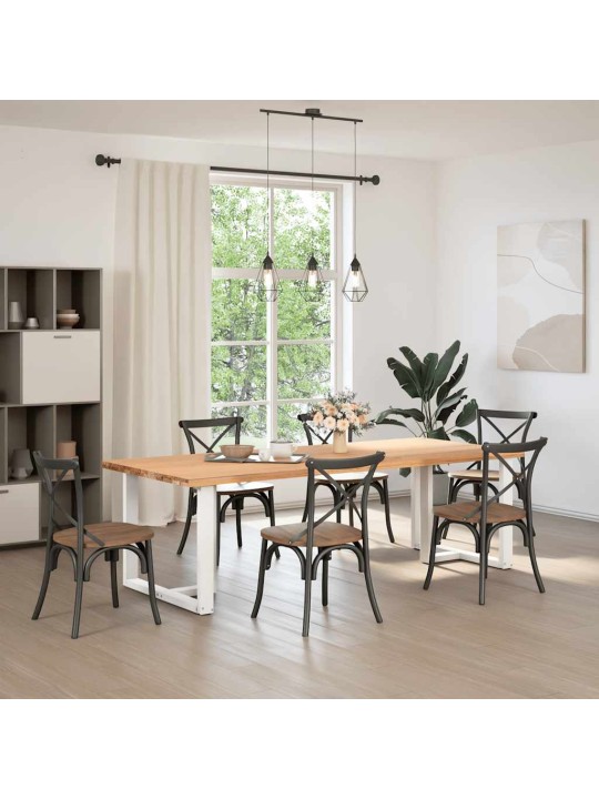 Nohy k jídelnímu stolu ve tvaru t, 2 ks, bílé, 100 x 35 x (72-73) cm, ocel