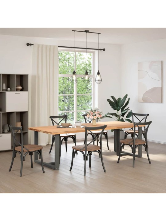 Nohy k jídelnímu stolu ve tvaru t, 2 ks, antracitové, 100 x 35 x (72-73) cm, ocel