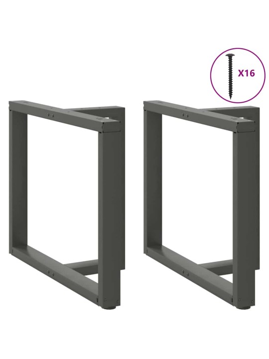 Nohy k jídelnímu stolu ve tvaru t, 2 ks, antracitové, 100 x 35 x (72-73) cm, ocel