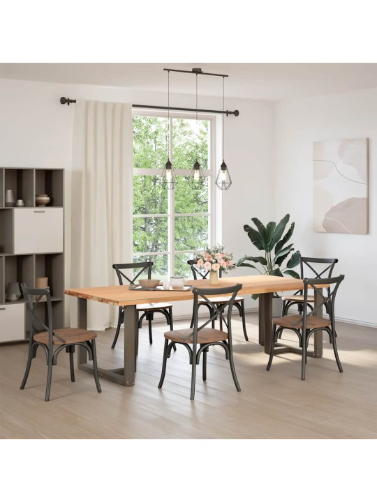 Nohy k jídelnímu stolu ve tvaru t, 2 ks, černé, 100 x 35 x (72-73) cm, ocel