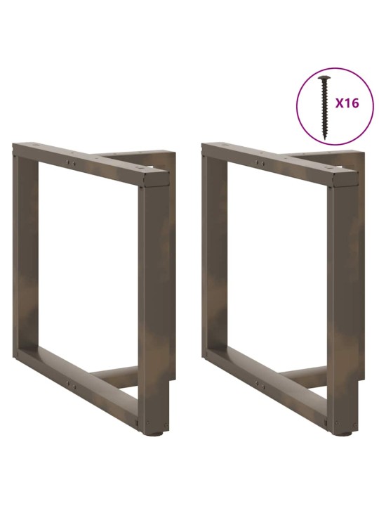 Nohy k jídelnímu stolu ve tvaru t, 2 ks, černé, 100 x 35 x (72-73) cm, ocel