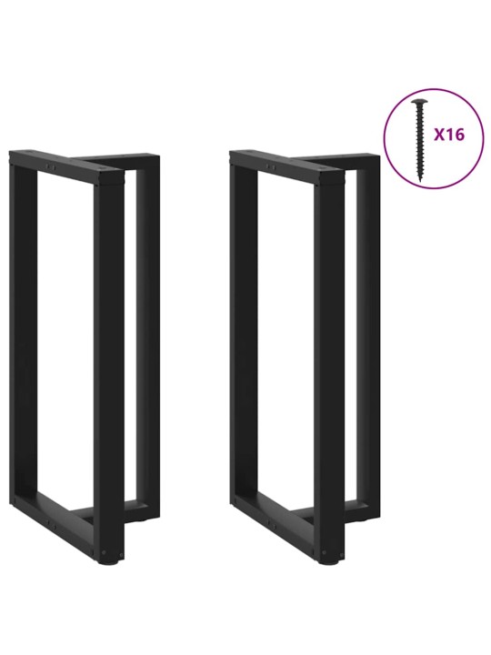 Nohy barového stolu ve tvaru T, 2 ks, černé, 60 x 35 x (110-111) cm, ocel