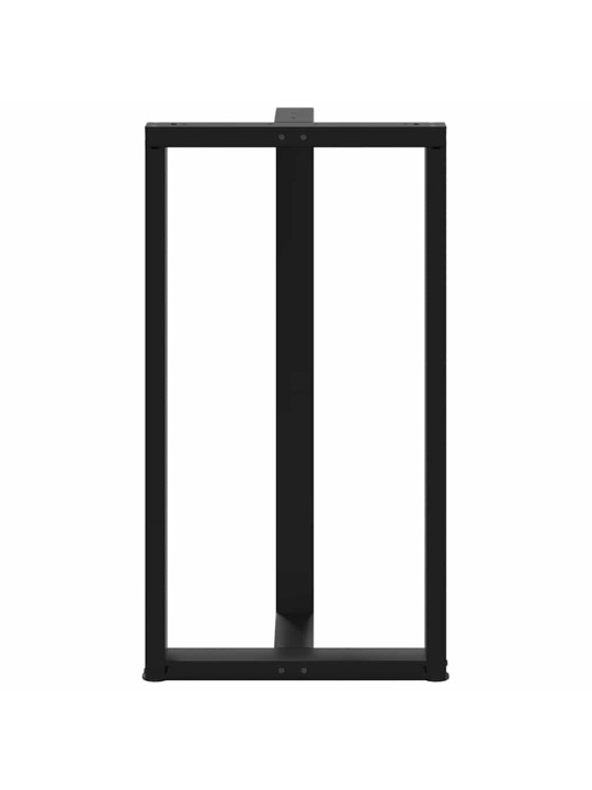 Nohy barového stolu ve tvaru T, 2 ks, černé, 60 x 35 x (110-111) cm, ocel