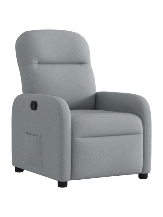 Polohovací křeslo světle šedé textil