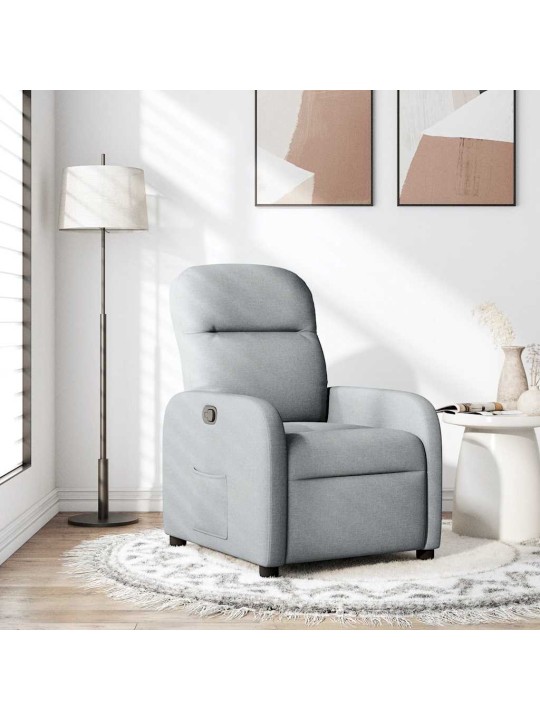 Polohovací křeslo světle šedé textil