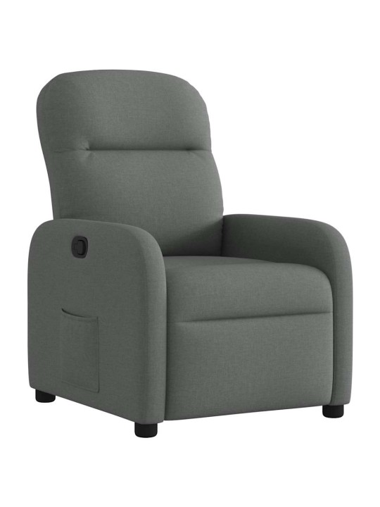 Polohovací křeslo tmavě šedé textil