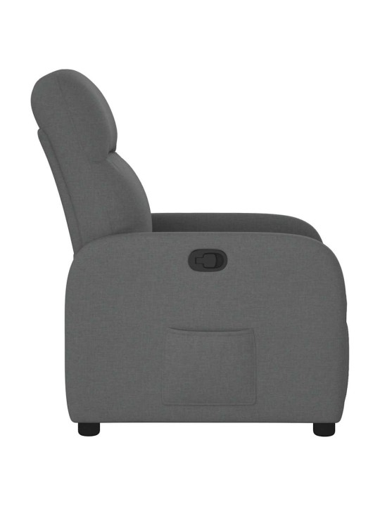 Polohovací křeslo tmavě šedé textil