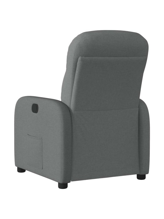 Polohovací křeslo tmavě šedé textil