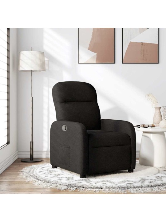 Polohovací křeslo černé textil