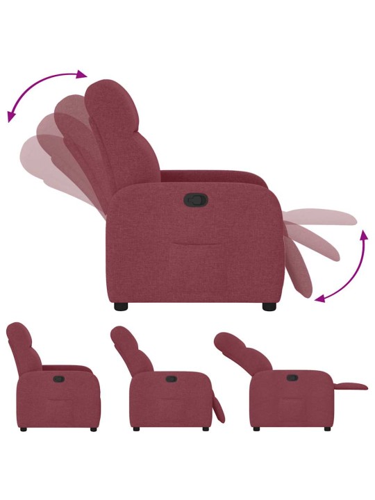 Polohovací křeslo vínové textil