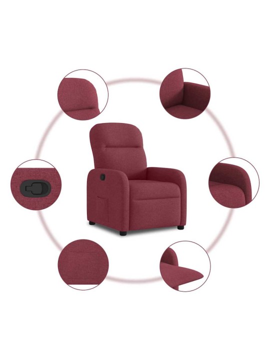 Polohovací křeslo vínové textil