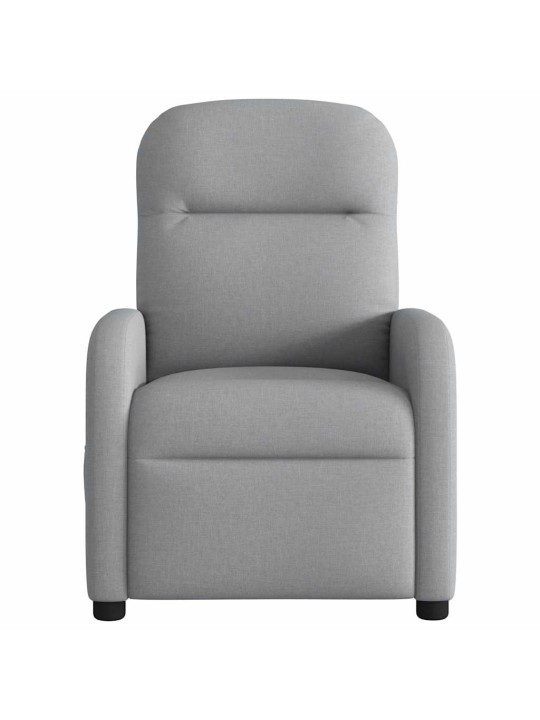 Masážní polohovací křeslo světle šedé textil