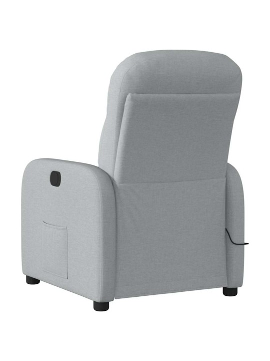 Masážní polohovací křeslo světle šedé textil