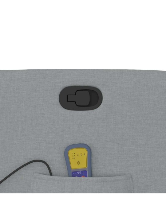 Masážní polohovací křeslo světle šedé textil