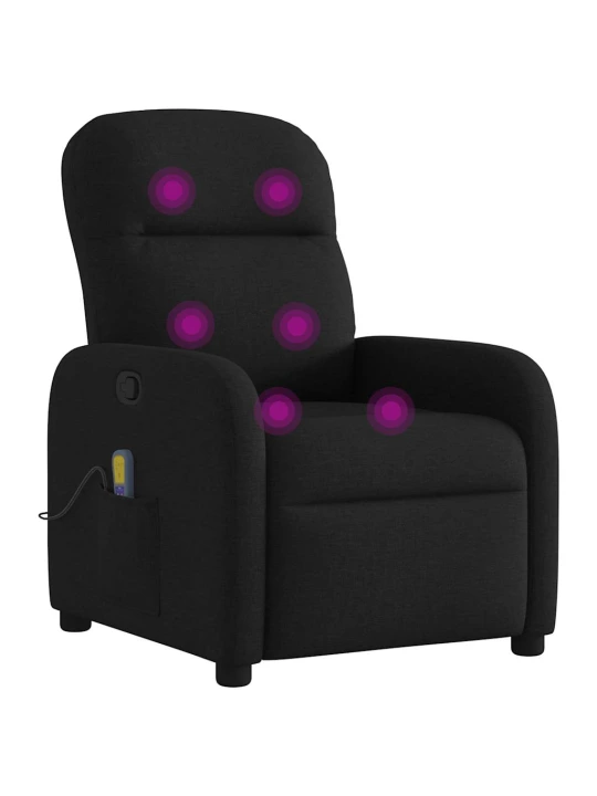 Masážní polohovací křeslo černé textil