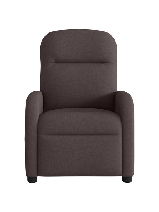 Masážní polohovací křeslo tmavě hnědé textil